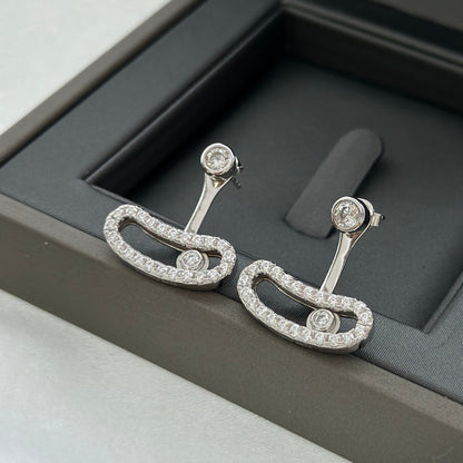 [⭐Hevara Jewelry]MOVE UNO SILVER DIAMOND EARRINGS