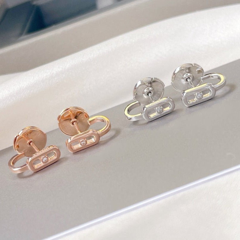 [⭐Hevara Jewelry]CREOLES MOVE UNO MINI 1 DIAMOND EARRINGS
