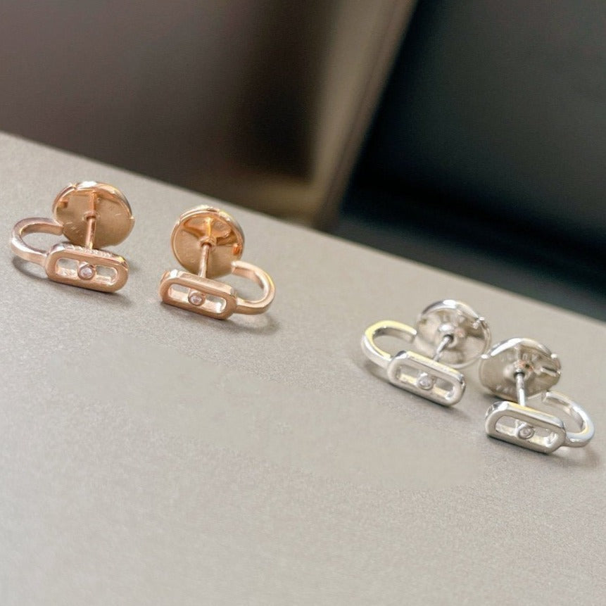[⭐Hevara Jewelry]CREOLES MOVE UNO MINI 1 DIAMOND EARRINGS