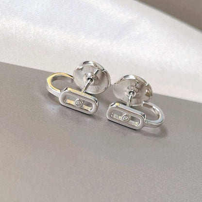 [⭐Hevara Jewelry]CREOLES MOVE UNO MINI 1 DIAMOND EARRINGS