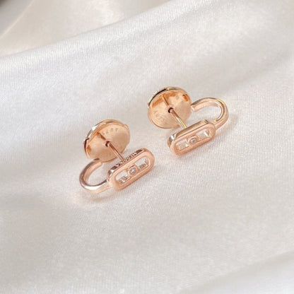 [⭐Hevara Jewelry]CREOLES MOVE UNO MINI 1 DIAMOND EARRINGS