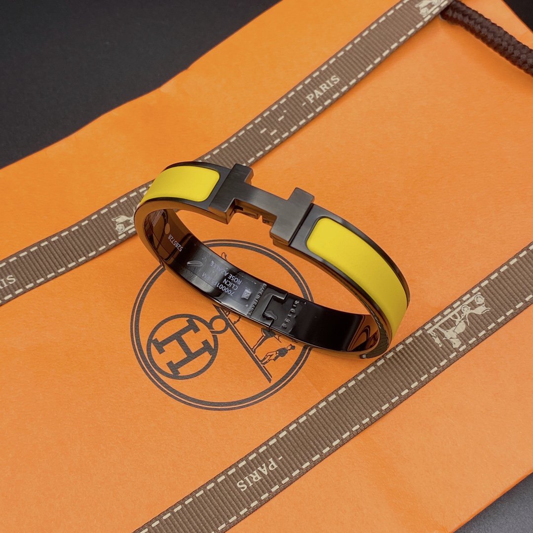 [⭐Hevara Jewelry]CLIC HM SO BLACK YELLOW BRACELET