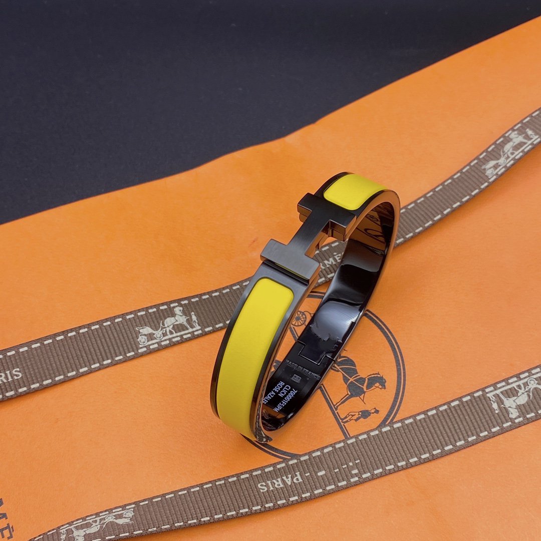 [⭐Hevara Jewelry]CLIC HM SO BLACK YELLOW BRACELET