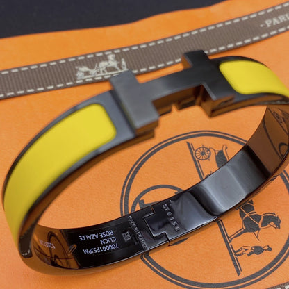 [⭐Hevara Jewelry]CLIC HM SO BLACK YELLOW BRACELET