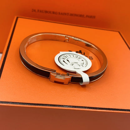[⭐Hevara Jewelry]CLASSIC HM CLIC BLACK 8MM ENAMEL BRACELET