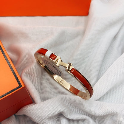 [⭐Hevara Jewelry]CLASSIC HM CLIC RED 8MM ENAMEL BRACELET