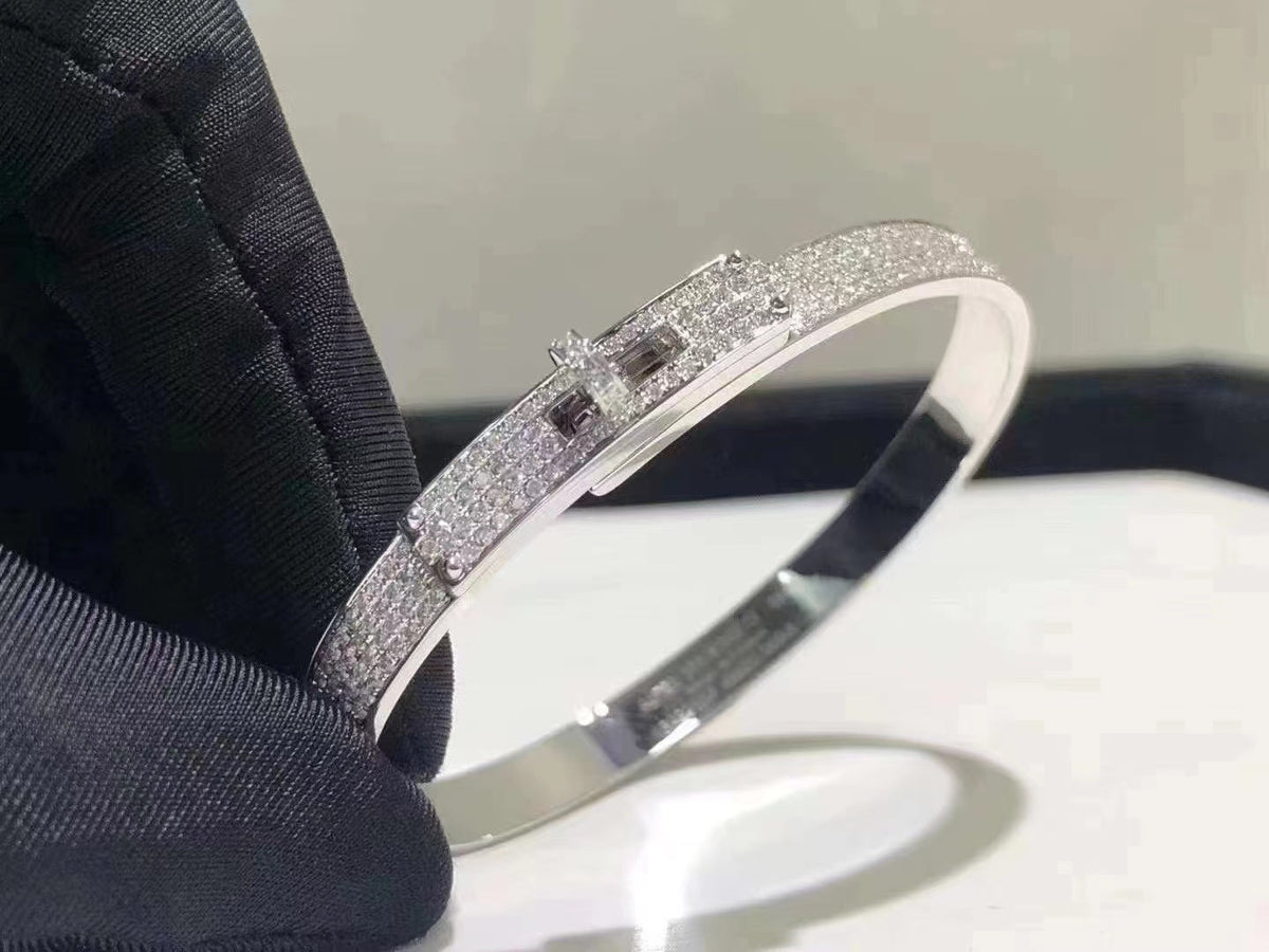 [⭐Hevara Jewelry]HM KELLY BRACELET IN SILVER AND FULL PAVE DIAMOND