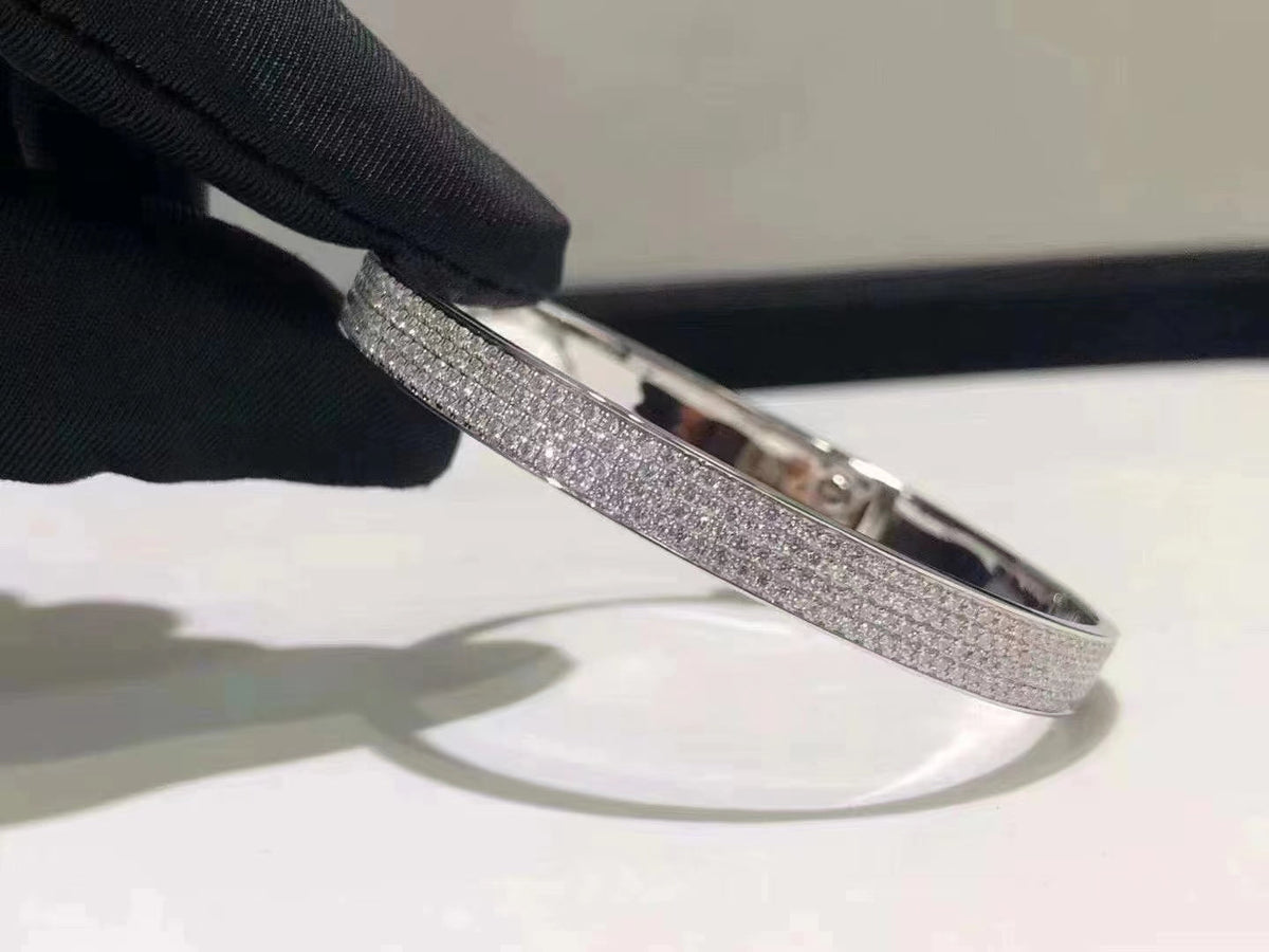 [⭐Hevara Jewelry]HM KELLY BRACELET IN SILVER AND FULL PAVE DIAMOND