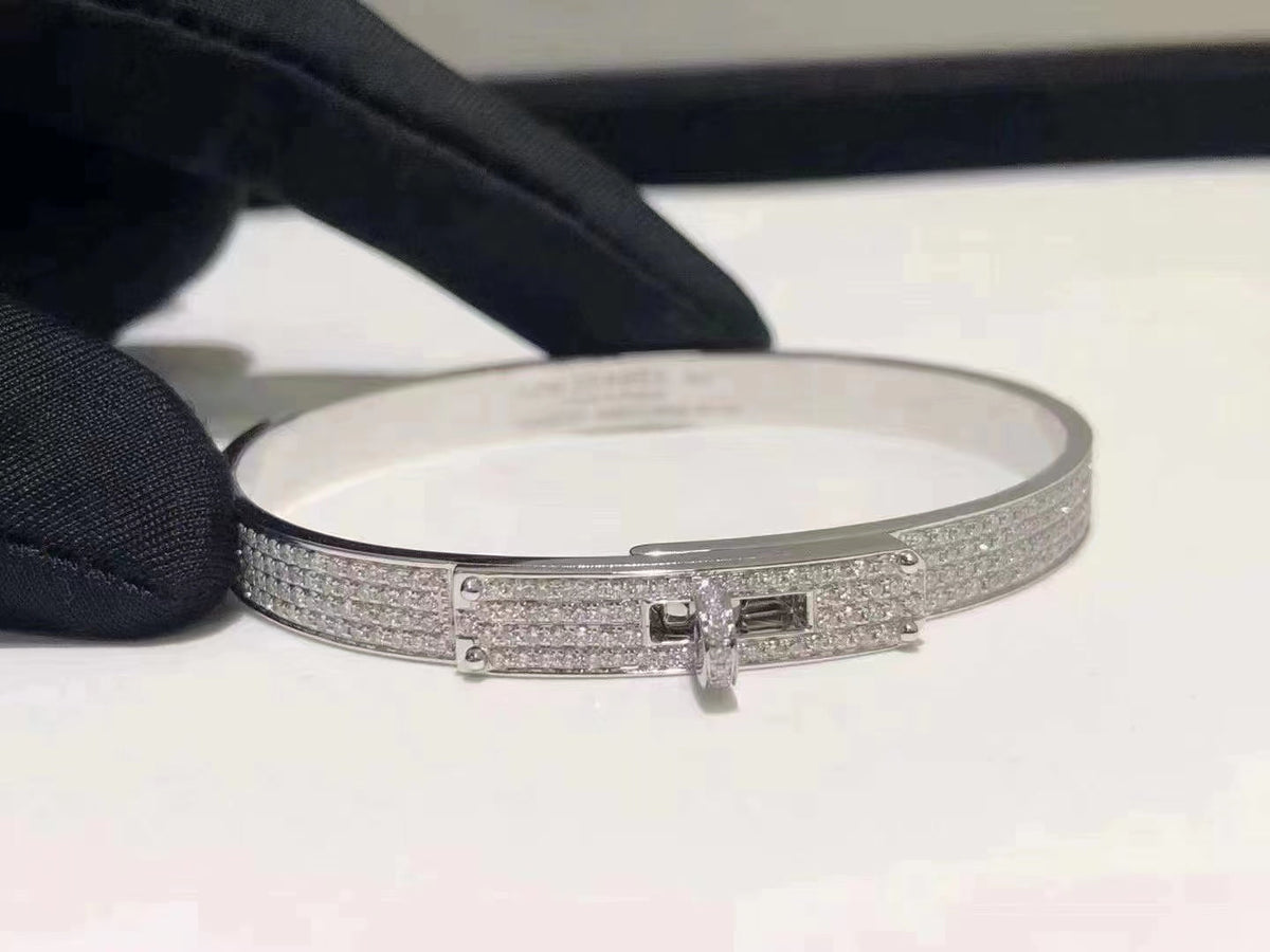 [⭐Hevara Jewelry]HM KELLY BRACELET IN SILVER AND FULL PAVE DIAMOND