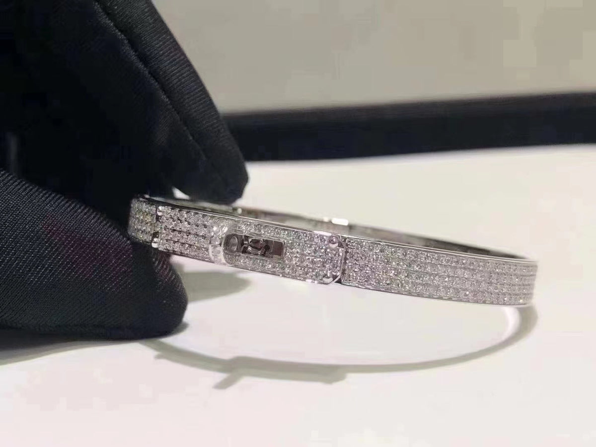 [⭐Hevara Jewelry]HM KELLY BRACELET IN SILVER AND FULL PAVE DIAMOND