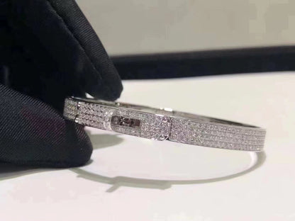 [⭐Hevara Jewelry]HM KELLY BRACELET IN SILVER AND FULL PAVE DIAMOND
