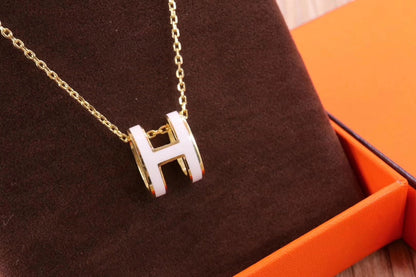 [⭐Hevara Jewelry]HM CLIC YELLOW ENAMEL GOLD NECKLACE