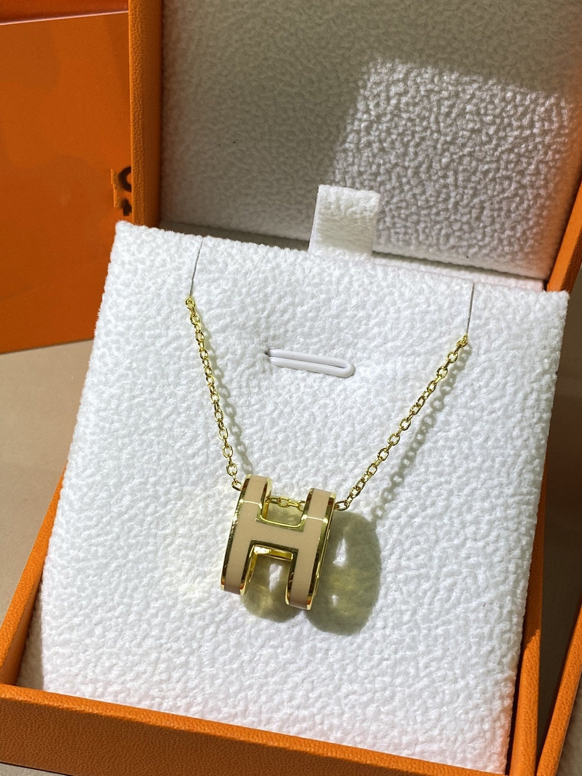 [⭐Hevara Jewelry]HM CLIC YELLOW ENAMEL GOLD NECKLACE