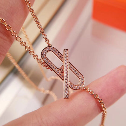 [⭐Hevara Jewelry]HM FIRE PIG NOSE NECKLACE TRENDY STREET