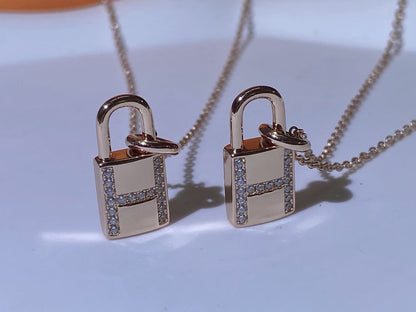 [⭐Hevara Jewelry]HM ADVANCED NICHE LOCK HEAD NECKLACE DIAMONDS