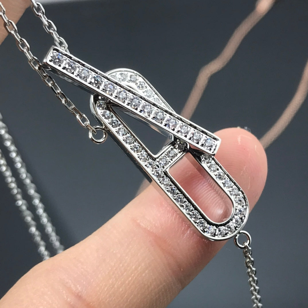 [⭐Hevara Jewelry]HM NECKLACE PLATINUM ROSE GOLD DIAMOND