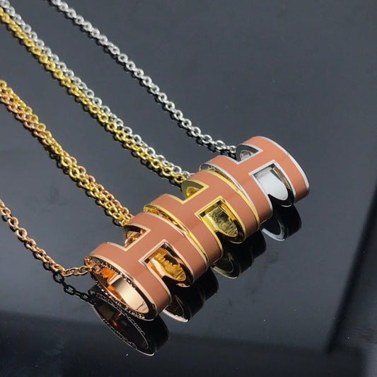 [⭐Hevara Jewelry]H NECKLACE BROWN