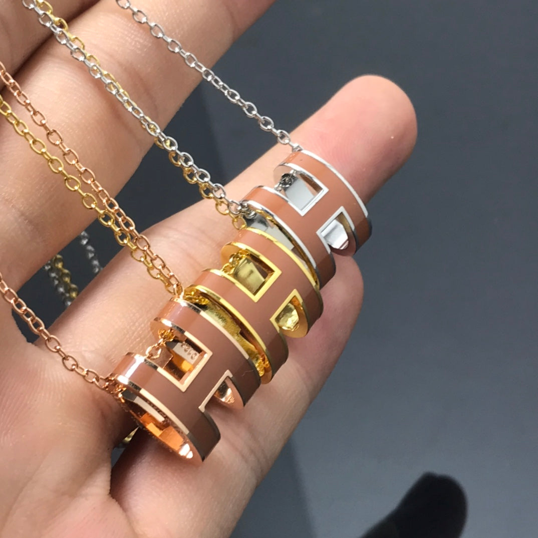 [⭐Hevara Jewelry]H NECKLACE BROWN