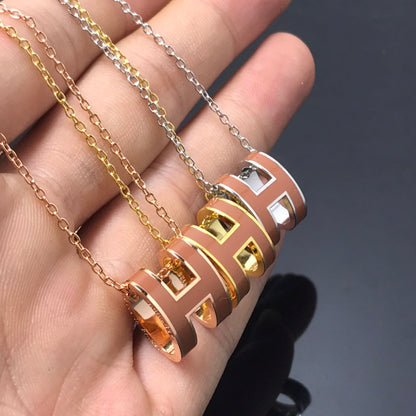 [⭐Hevara Jewelry]H NECKLACE BROWN