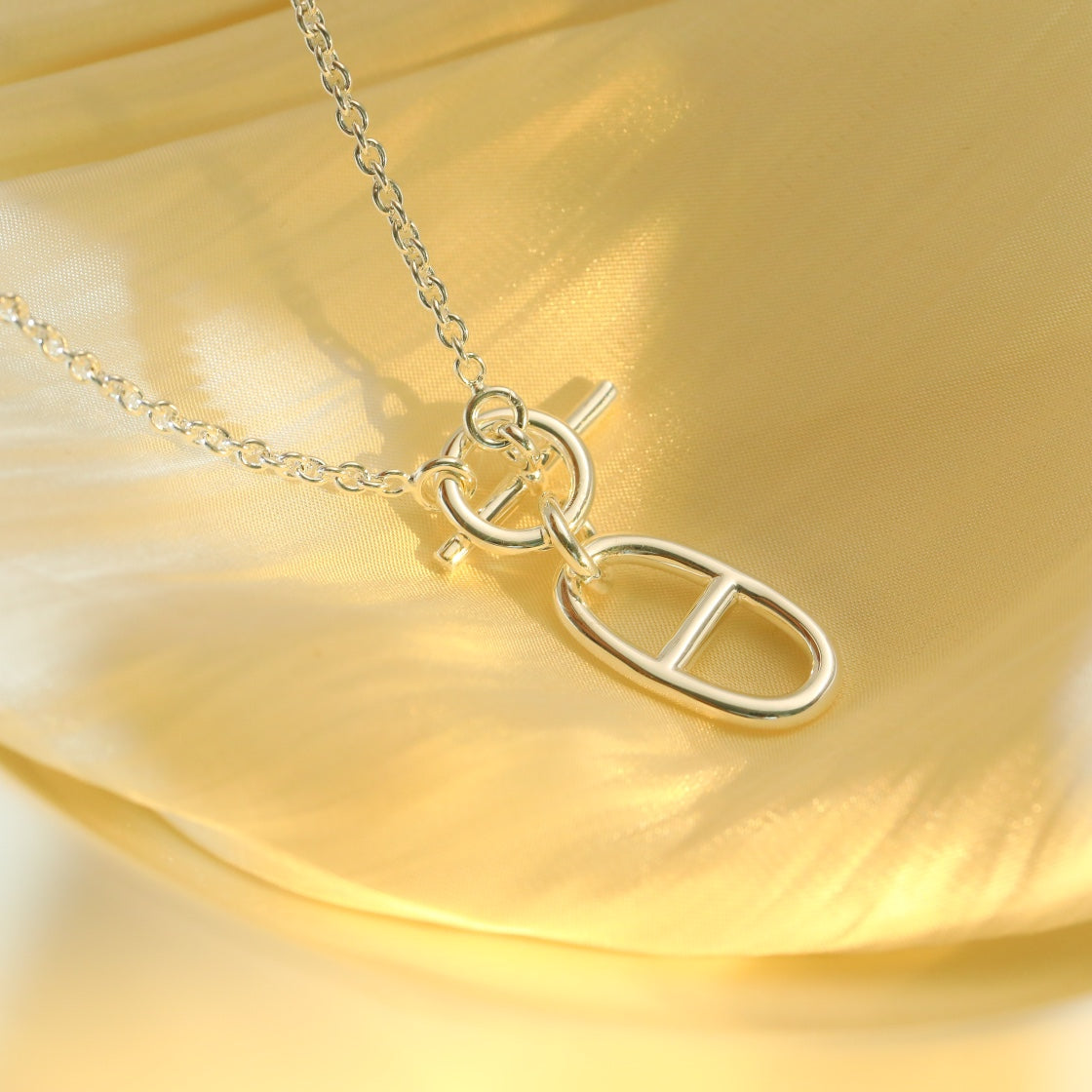 [⭐Hevara Jewelry]HM CHAINE D'ANCRE PENDANT NECKLACE STERLING SILVER