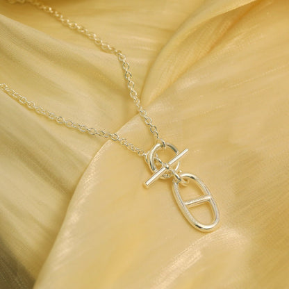 [⭐Hevara Jewelry]HM CHAINE D'ANCRE PENDANT NECKLACE STERLING SILVER