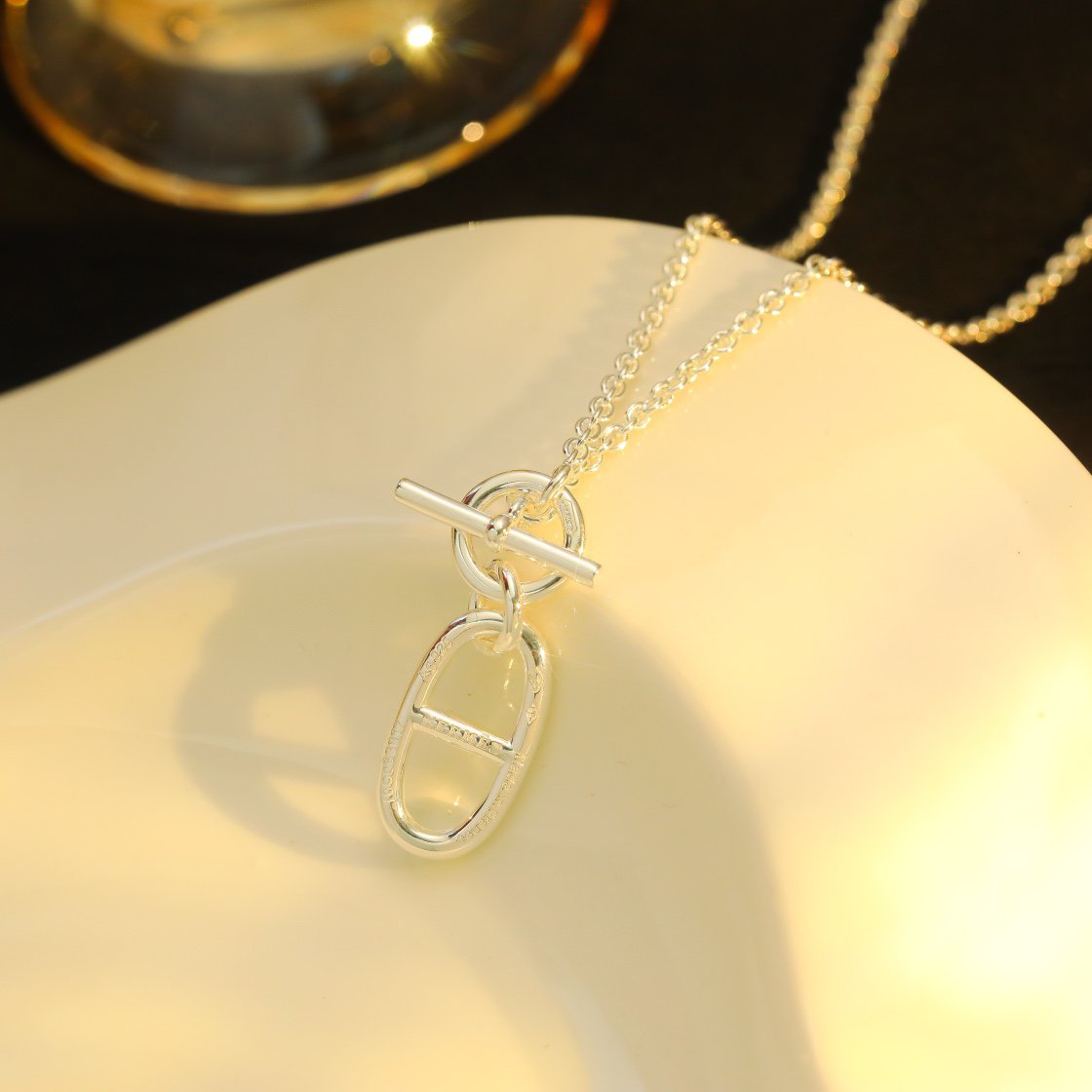 [⭐Hevara Jewelry]HM CHAINE D'ANCRE PENDANT NECKLACE STERLING SILVER