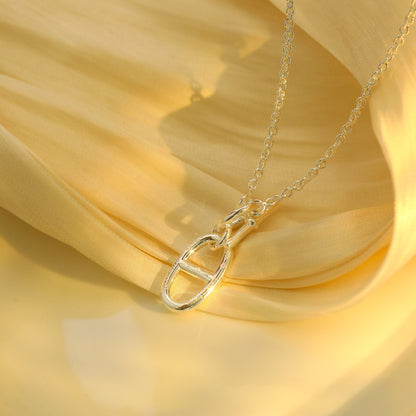 [⭐Hevara Jewelry]HM CHAINE D'ANCRE PENDANT NECKLACE STERLING SILVER