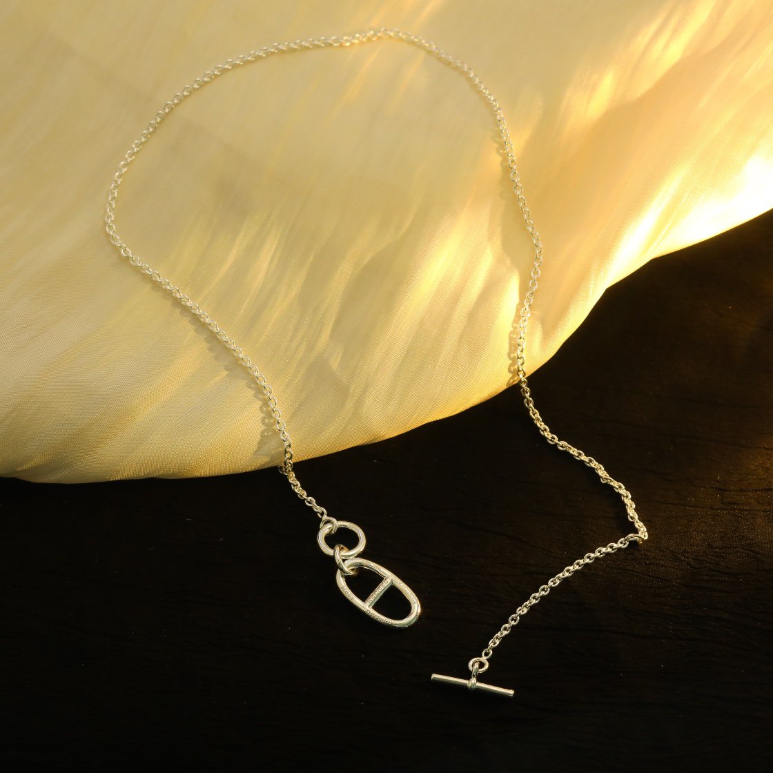 [⭐Hevara Jewelry]HM CHAINE D'ANCRE PENDANT NECKLACE STERLING SILVER