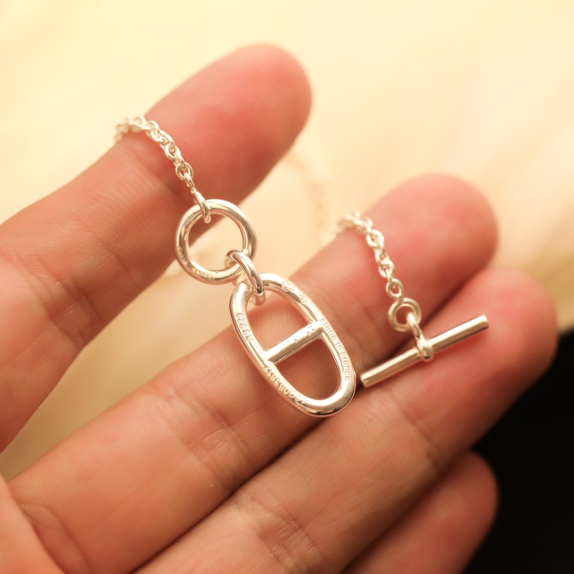 [⭐Hevara Jewelry]HM CHAINE D'ANCRE PENDANT NECKLACE STERLING SILVER