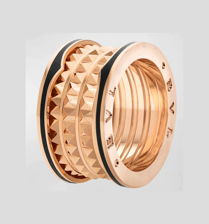 [⭐Hevara Jewelry]ZERO 1 ROCK BLACK CERAMIC PINK GOLD LARGE MODEL