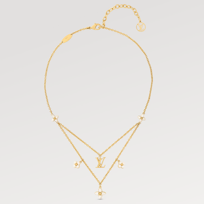 [⭐Hevara Jewelry]FLOWERGRAM GOLD MOP DOUBLE ROW NECKLACE