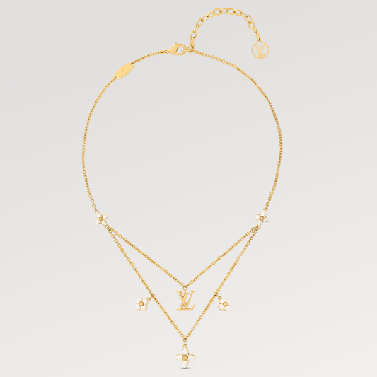 [⭐Hevara Jewelry]FLOWERGRAM GOLD MOP DOUBLE ROW NECKLACE