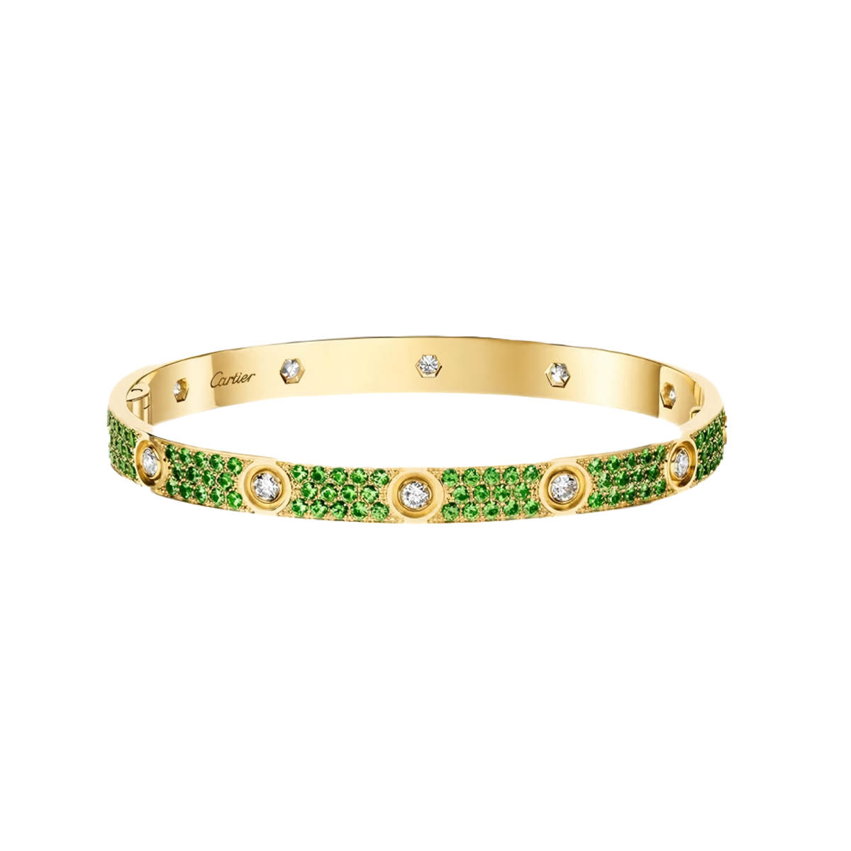 [⭐Hevara Jewelry]2026 PAVE GEMSTONE LOVE BRACELET 6.1MM 10 DIAMONDS