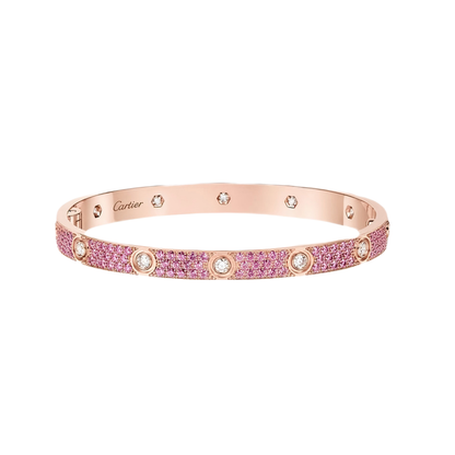 [⭐Hevara Jewelry]2026 PAVE GEMSTONE LOVE BRACELET 6.1MM 10 DIAMONDS