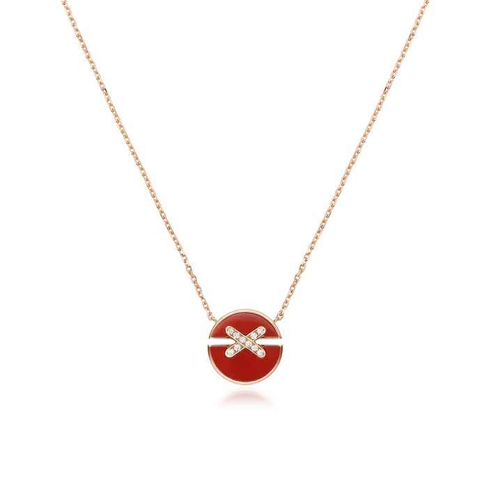 [⭐Hevara Jewelry]JEUX DE ROSE GOLD DIAMOND NECKLACE