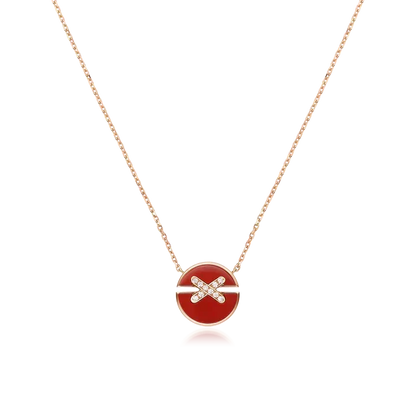 [⭐Hevara Jewelry]JEUX DE ROSE GOLD DIAMOND NECKLACE