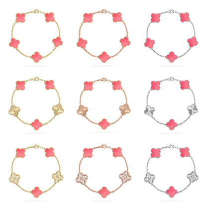 [⭐Hevara Jewelry] CLOVER 5 MOTIFS  PINK MOP BRACELET COLLECTION
