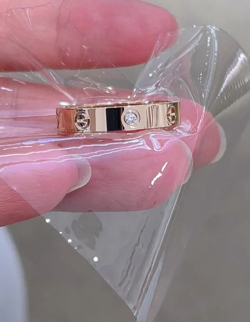 [⭐Hevara Jewelry]LOVE RING 4MM 1 DIAMOND