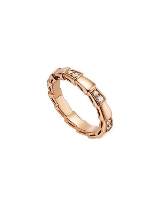 [⭐Hevara Jewelry]SERPENTI RING PINK GOLD  3MM