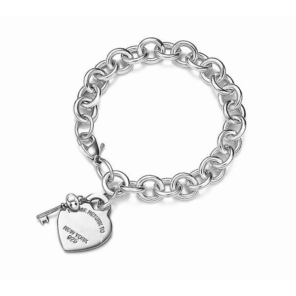 [Hevara Jewelry]KEY HEART CARD CHUNKY INTERLOCKING BRACELET LENGTH