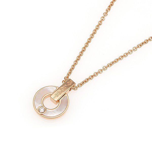 [⭐Hevara Jewelry]GARI NECKLACE PINK GOLD MOP