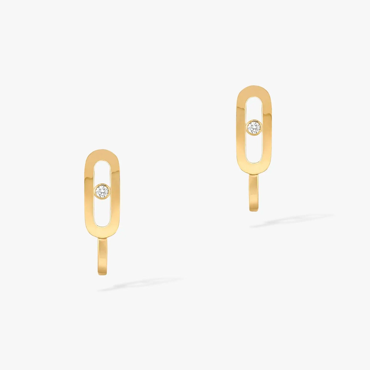 [⭐Hevara Jewelry]CREOLES MOVE UNO MINI 1 DIAMOND EARRINGS