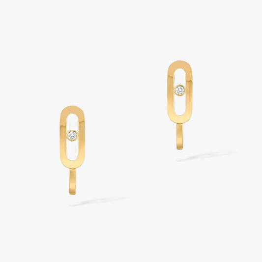 [⭐Hevara Jewelry]CREOLES MOVE UNO MINI 1 DIAMOND EARRINGS