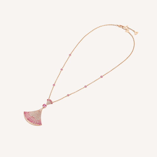 [⭐Hevara Jewelry]DREAM NECKLACK DIAMOND PINK GOLD