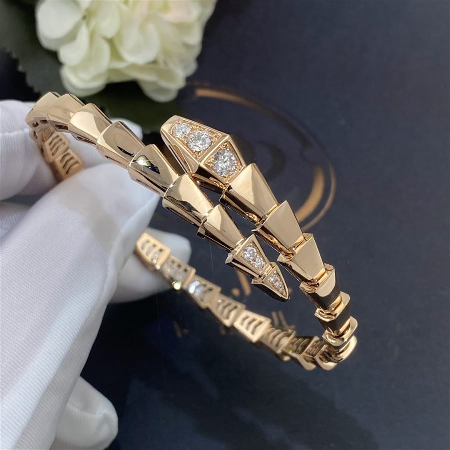 [⭐Hevara Jewelry]SERPENTI BRACELET DIAMONDS PINK GOLD