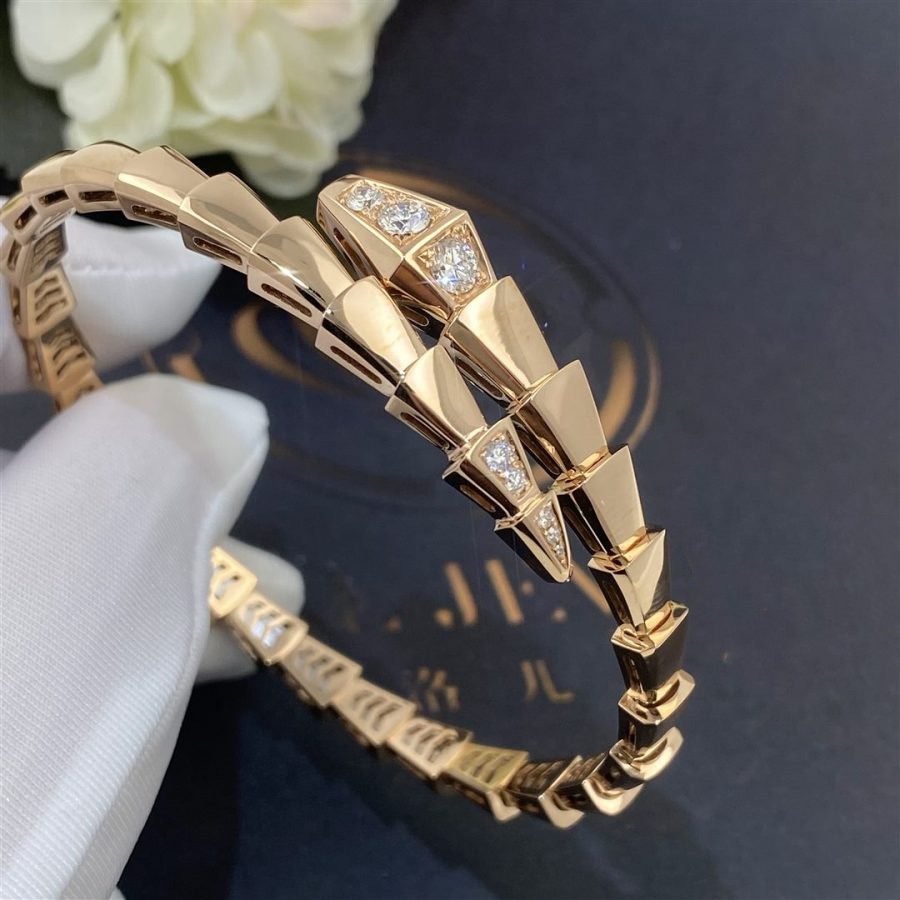 [⭐Hevara Jewelry]SERPENTI BRACELET DIAMONDS PINK GOLD