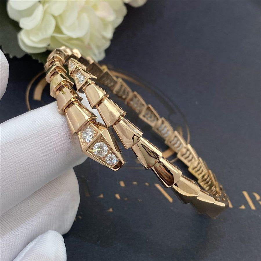 [⭐Hevara Jewelry]SERPENTI BRACELET DIAMONDS PINK GOLD