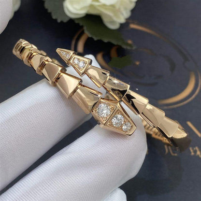 [⭐Hevara Jewelry]SERPENTI BRACELET DIAMONDS PINK GOLD