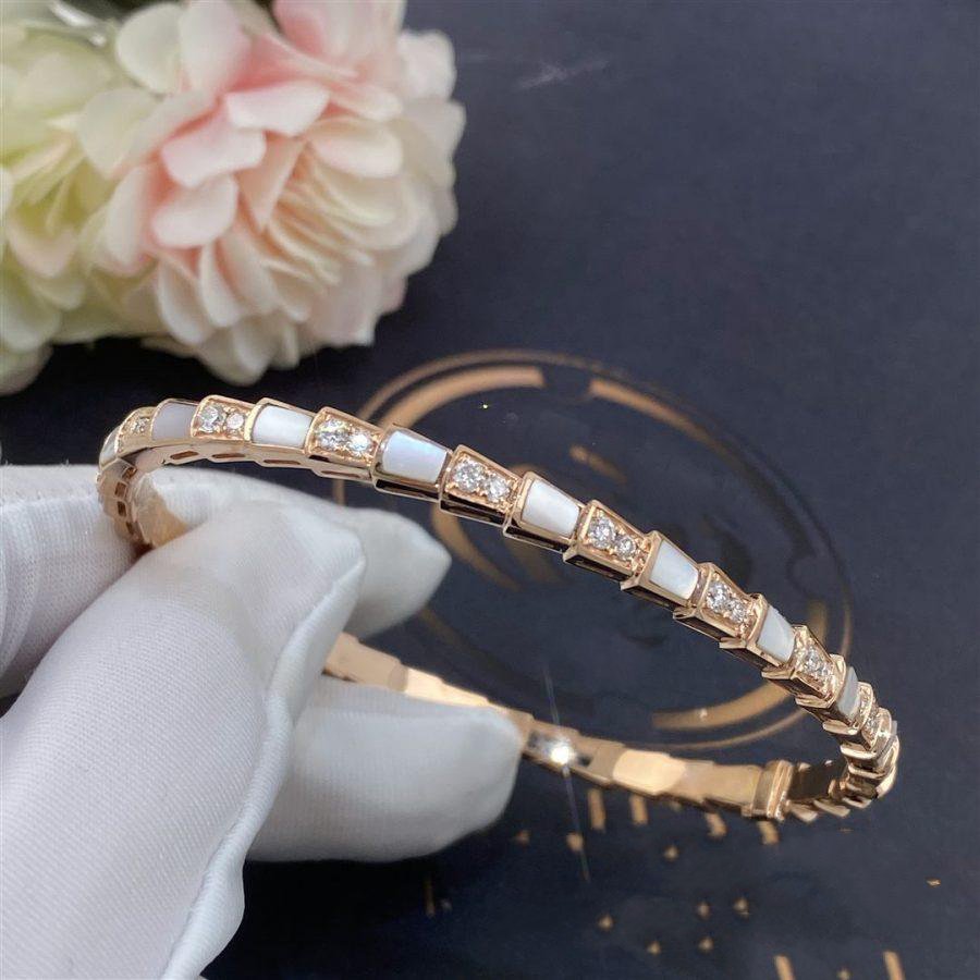 [⭐Hevara Jewelry]SERPENTI BRACELET PINK GOLD MOP DIAMOND