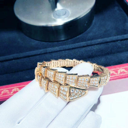 [⭐Hevara Jewelry]SERPENTI BRACELET 8MM PINK GOLD DIAMOND